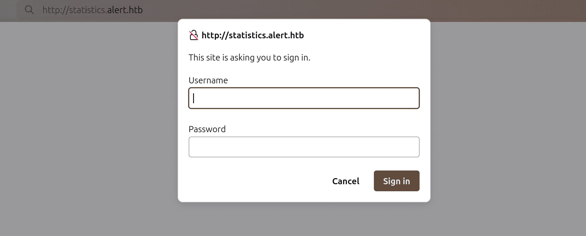 Login prompt