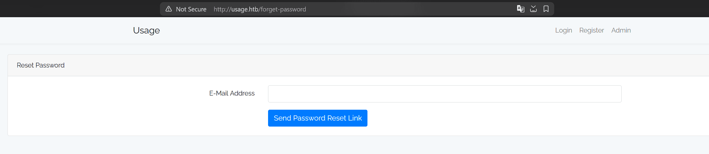 password reset