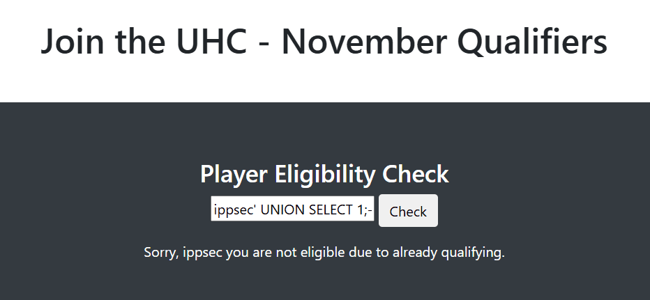 Union injection test