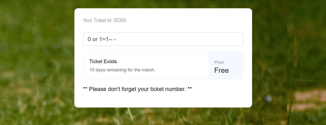 SQL injection success
